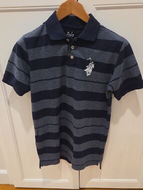 Polo by Ralph Lauren Navy and Gray Striped Polo